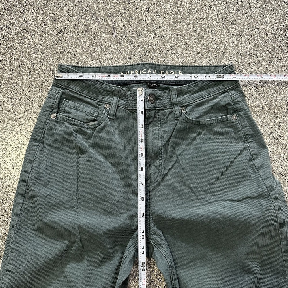 American Eagle Corduroy Jeans Womens 4 26x27 Straight Mom Jean Green High Rise - Picture 7 of 8